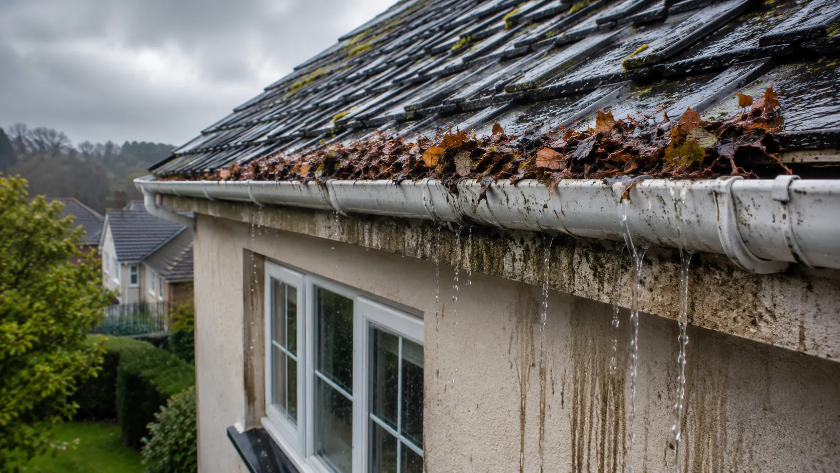 Blocked gutter cleaning derby